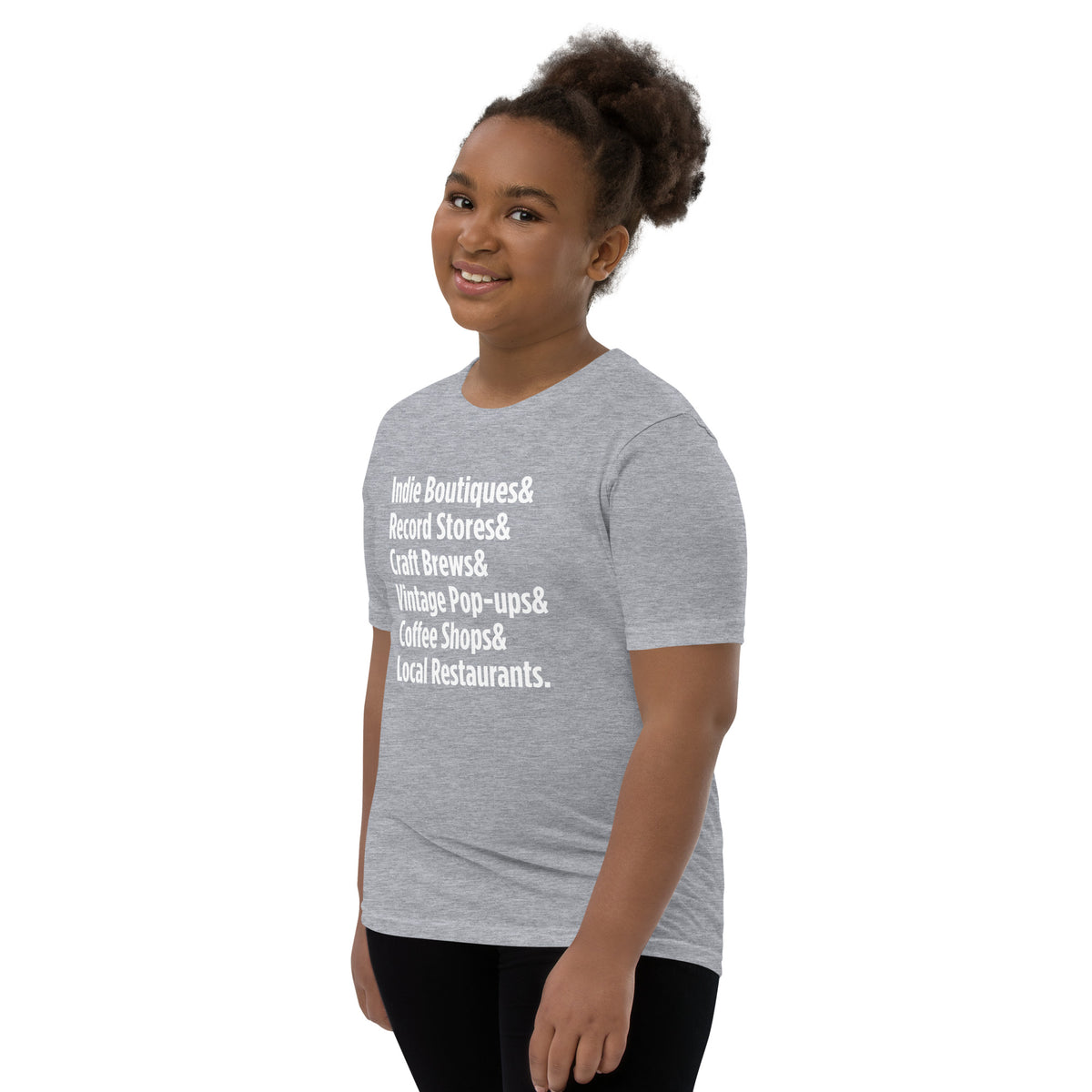 "Only on Main Streets" (Local Businesses) Youth Short Sleeve T-Shirt