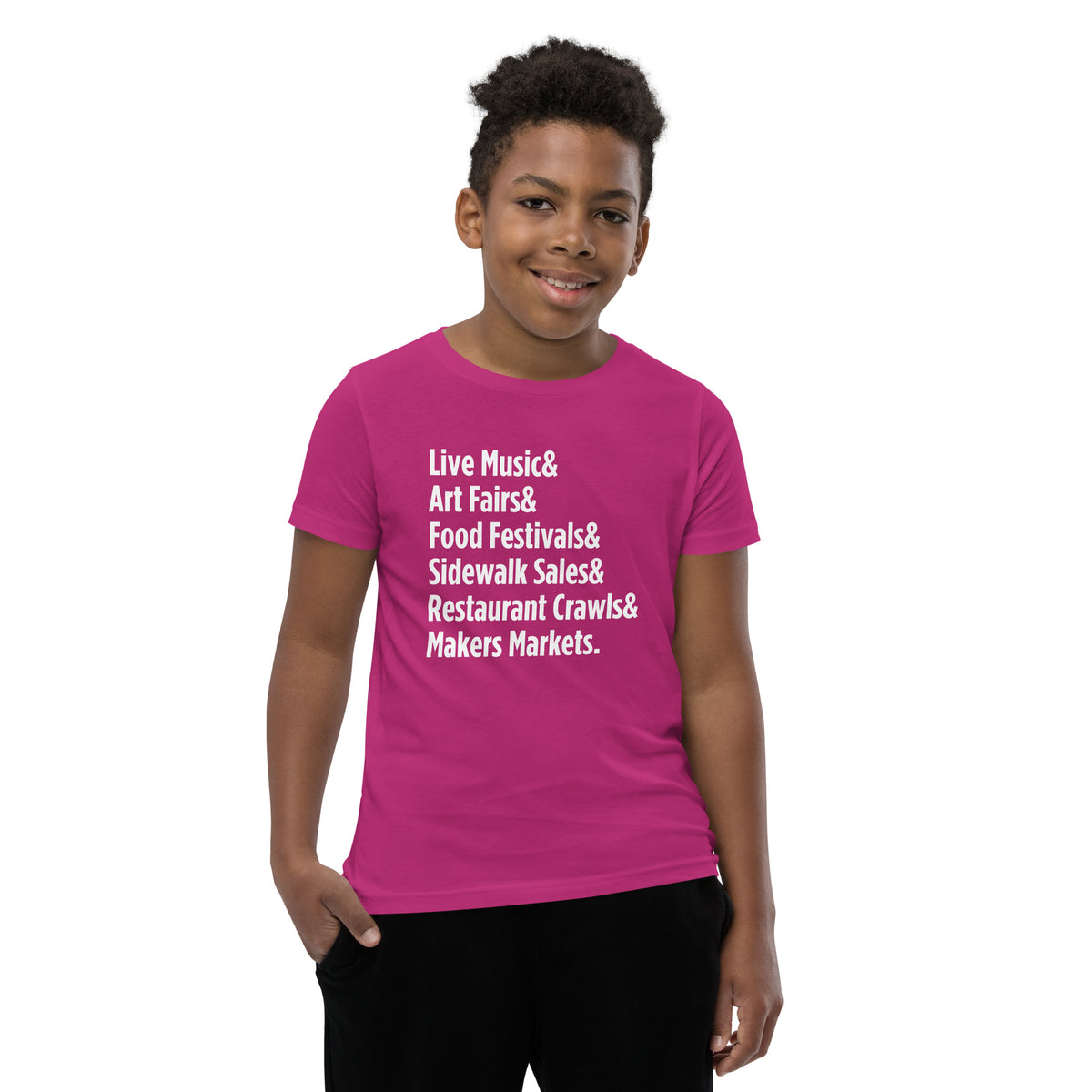 "Only on Main Street" (Events) Youth Short Sleeve T-Shirt