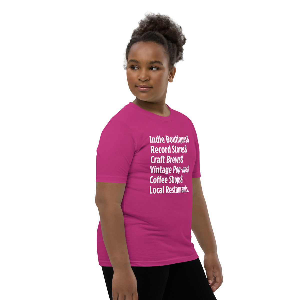 "Only on Main Streets" (Local Businesses) Youth Short Sleeve T-Shirt