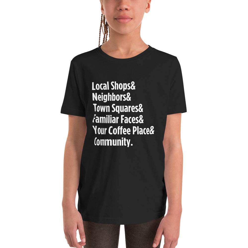 "Only on Main Street" (Community) Youth Short Sleeve T-Shirt