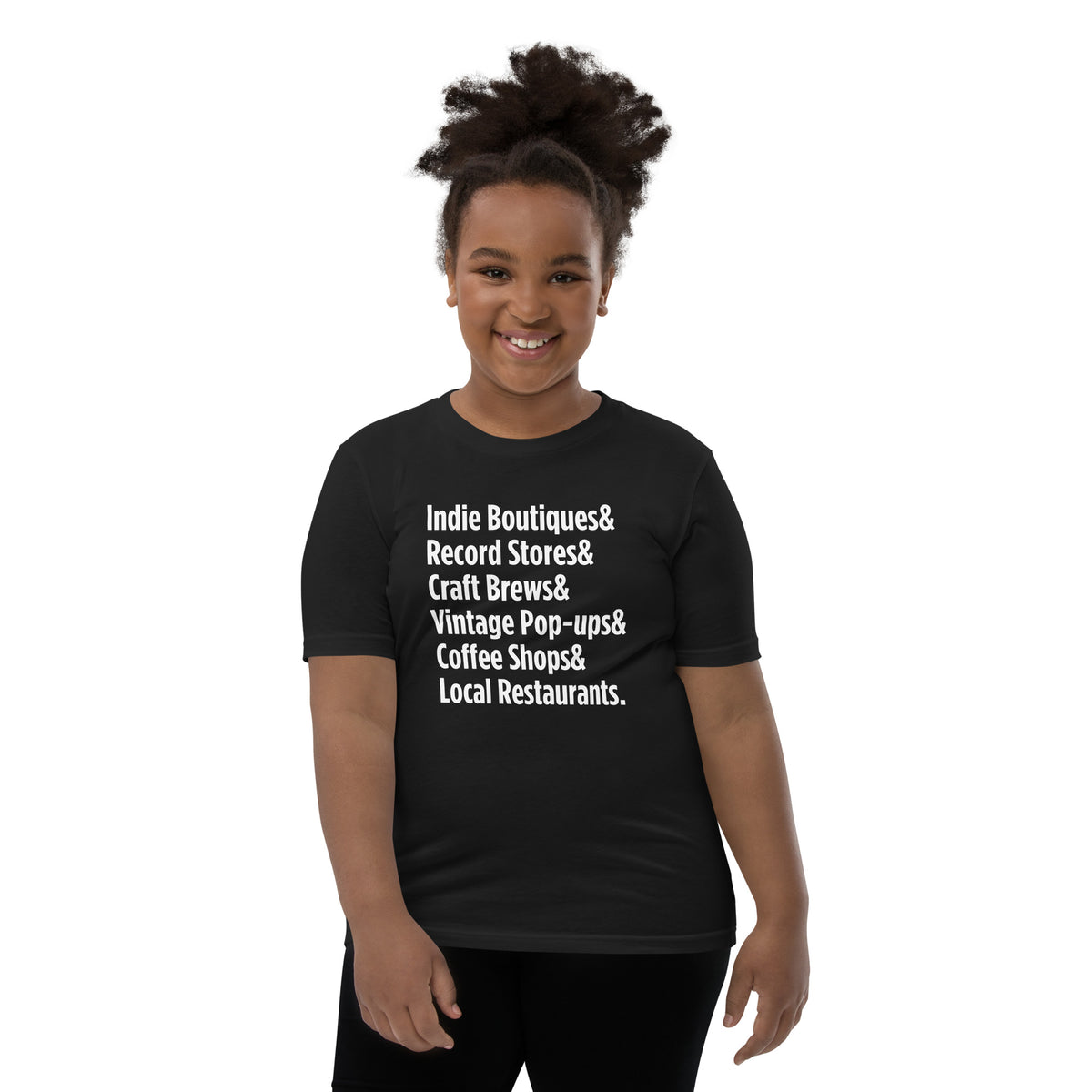 "Only on Main Streets" (Local Businesses) Youth Short Sleeve T-Shirt