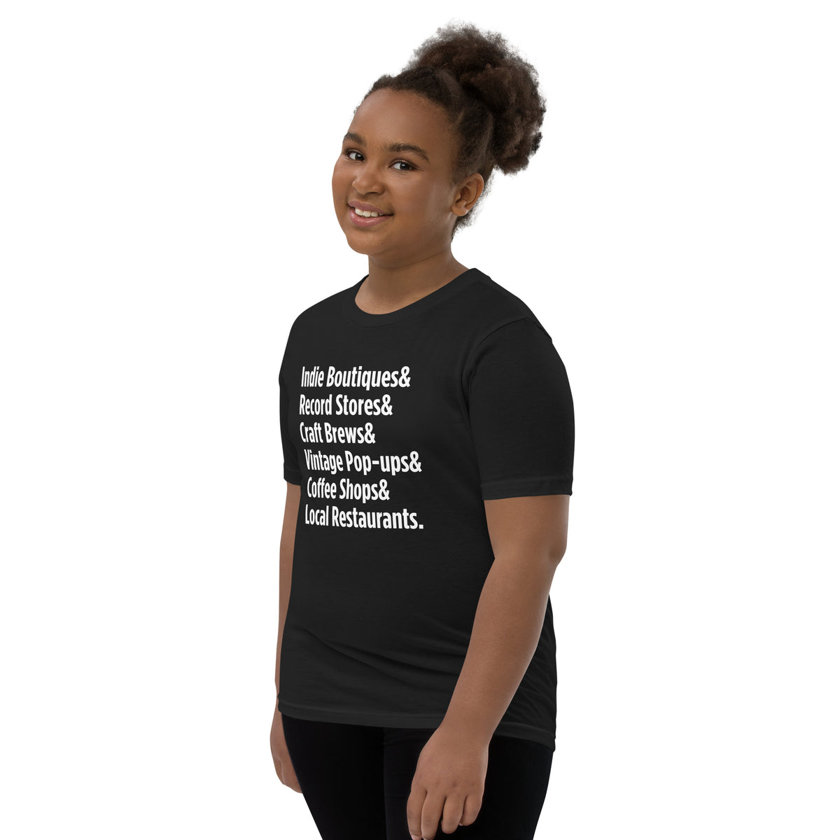 "Only on Main Streets" (Local Businesses) Youth Short Sleeve T-Shirt