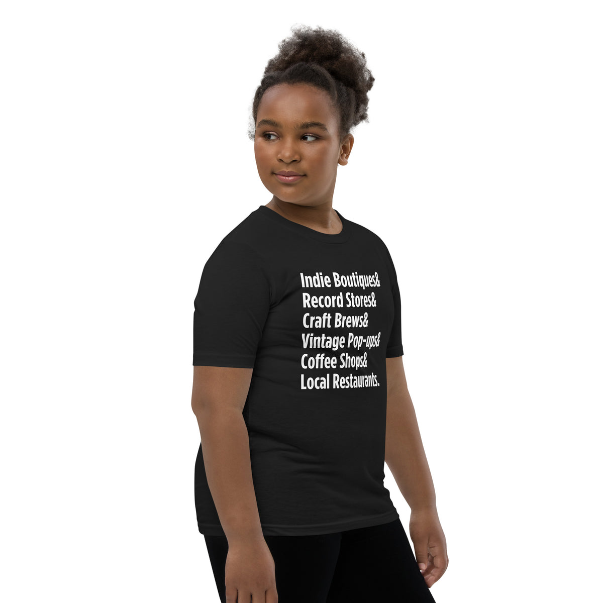 "Only on Main Streets" (Local Businesses) Youth Short Sleeve T-Shirt