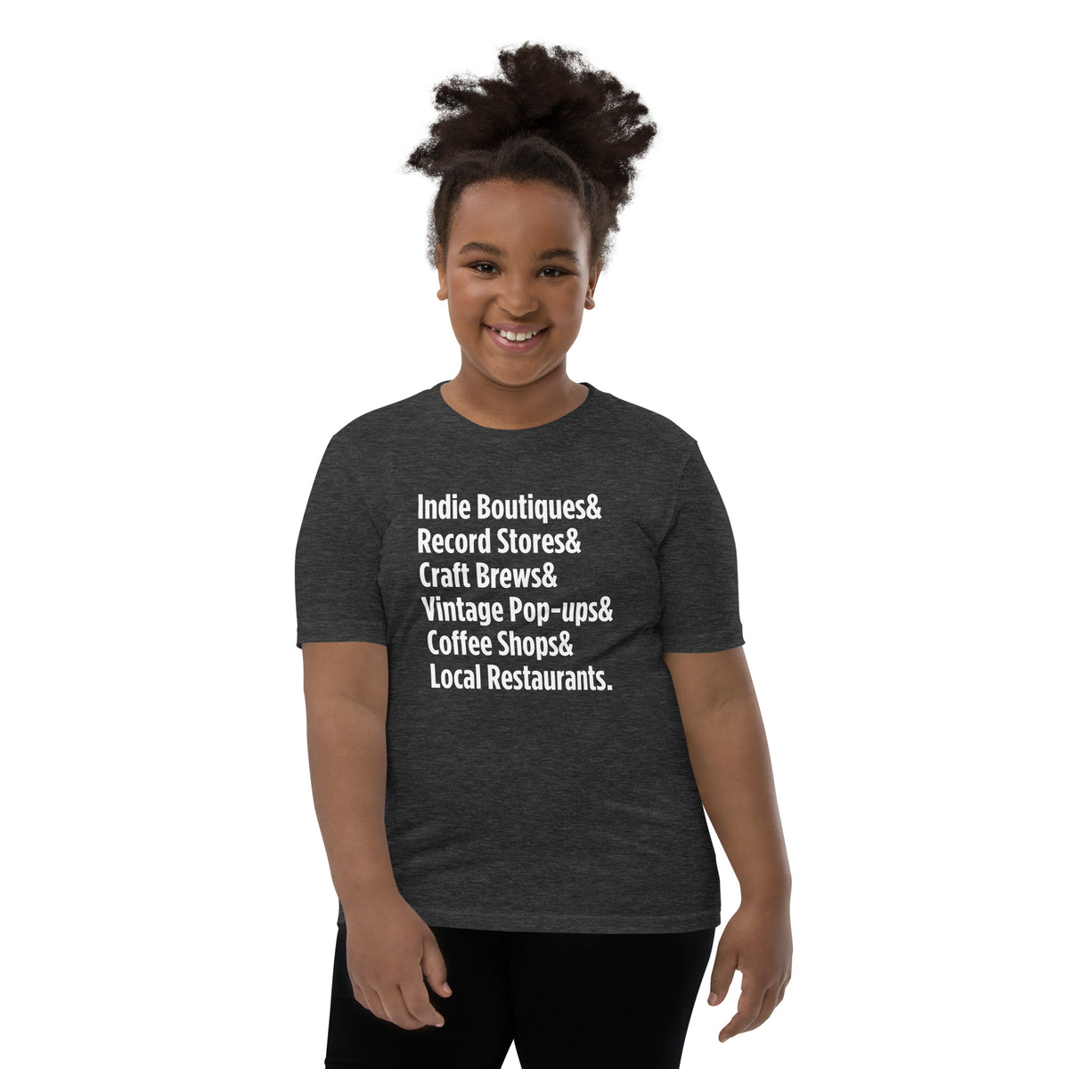 "Only on Main Streets" (Local Businesses) Youth Short Sleeve T-Shirt