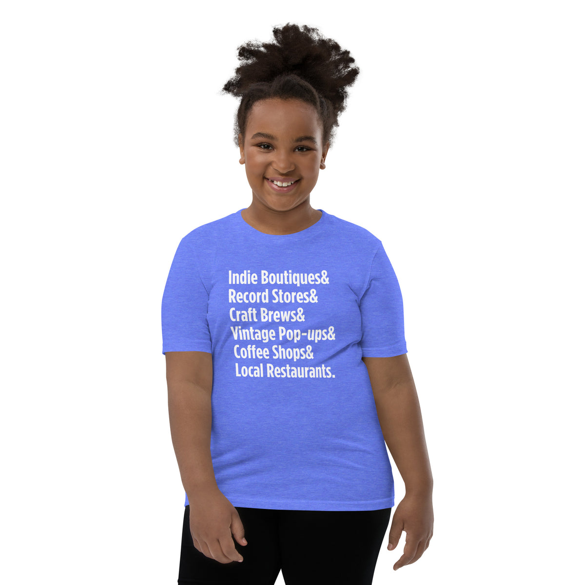 "Only on Main Streets" (Local Businesses) Youth Short Sleeve T-Shirt