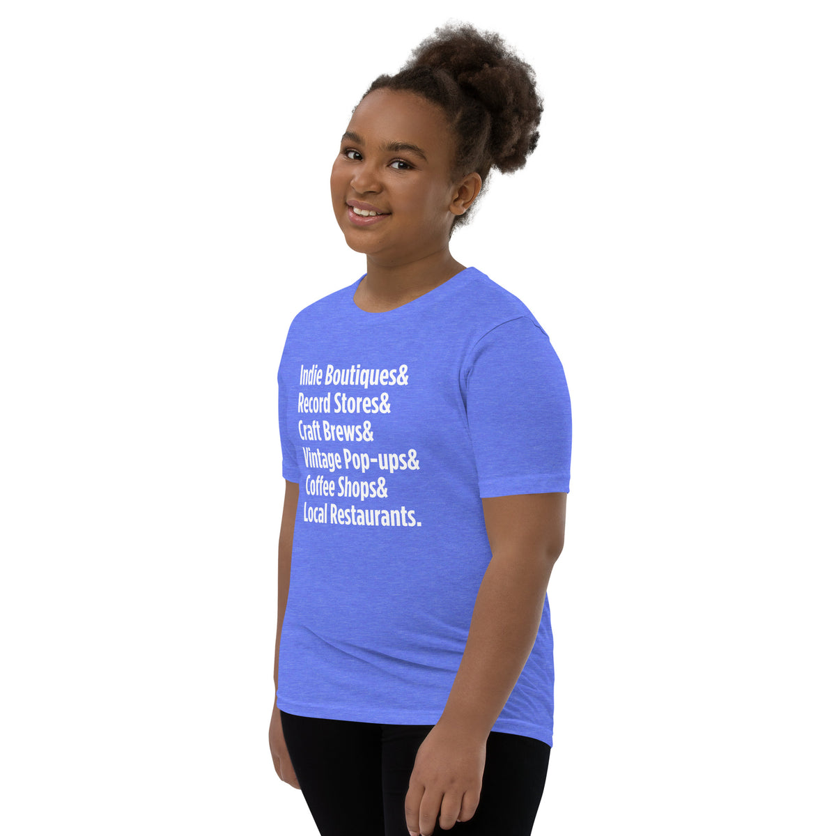 "Only on Main Streets" (Local Businesses) Youth Short Sleeve T-Shirt