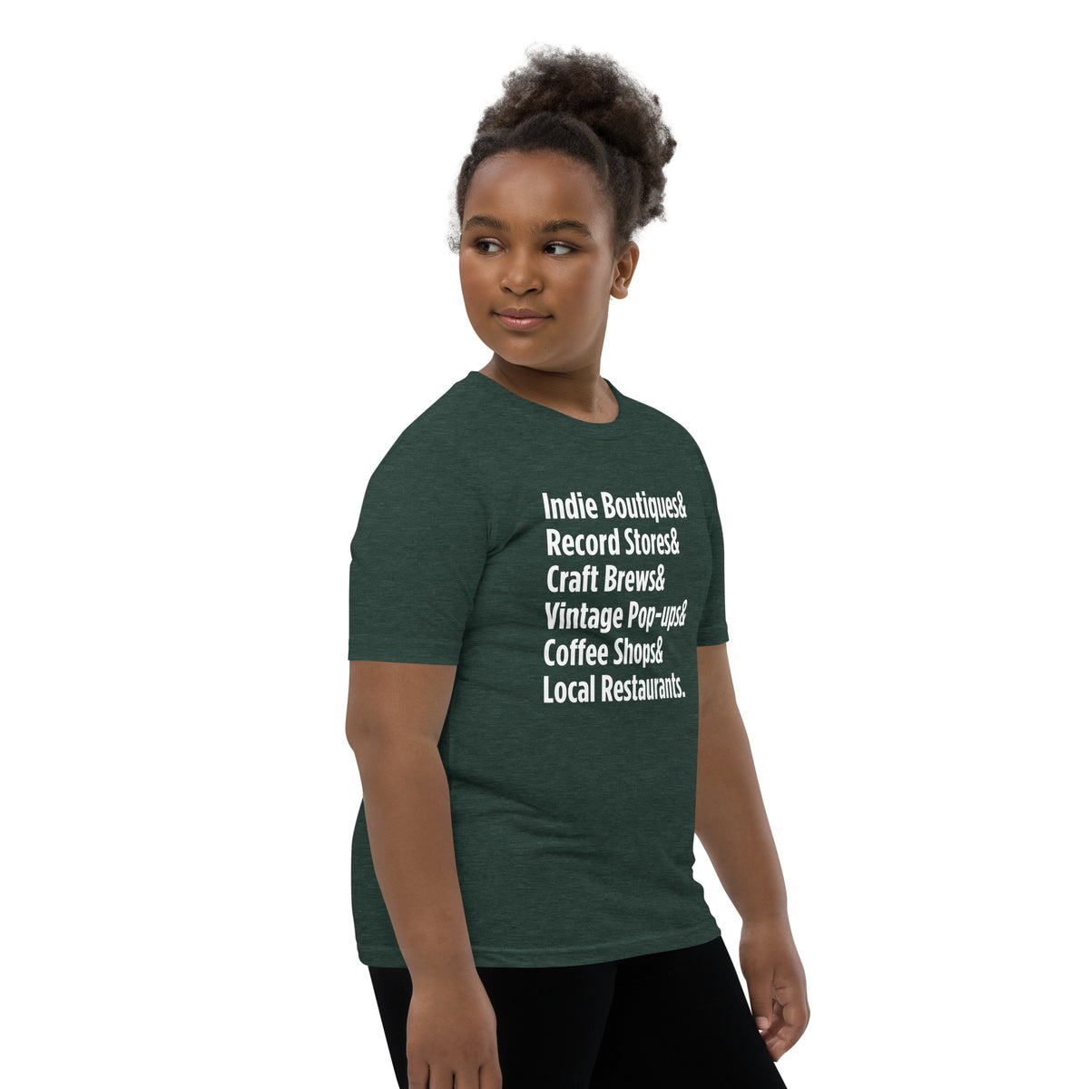 "Only on Main Streets" (Local Businesses) Youth Short Sleeve T-Shirt