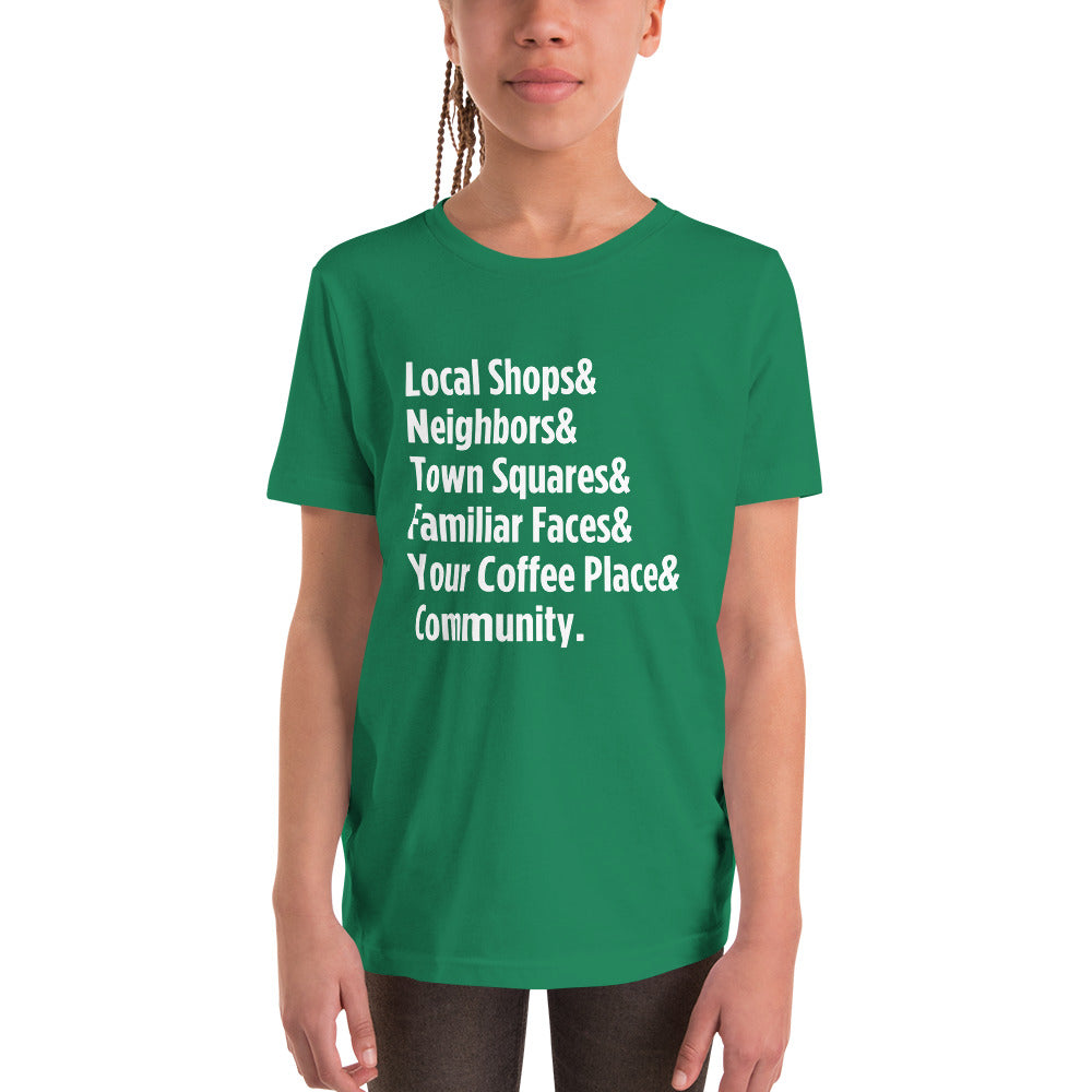 "Only on Main Street" (Community) Youth Short Sleeve T-Shirt
