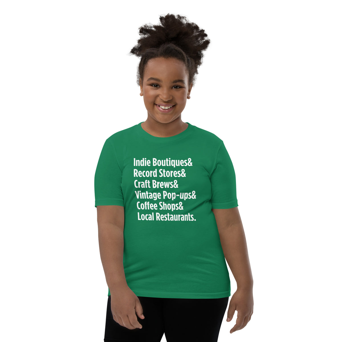 "Only on Main Streets" (Local Businesses) Youth Short Sleeve T-Shirt
