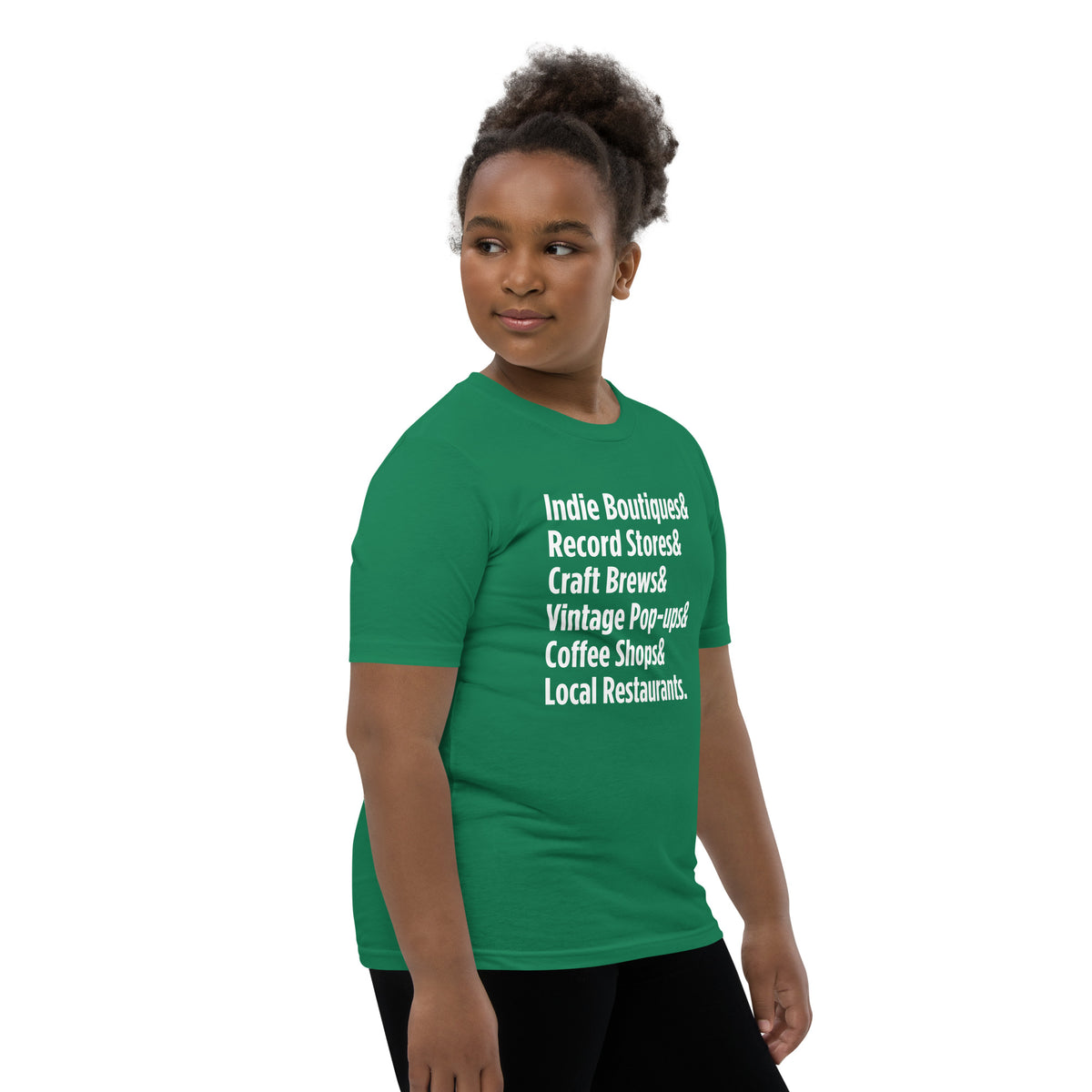 "Only on Main Streets" (Local Businesses) Youth Short Sleeve T-Shirt