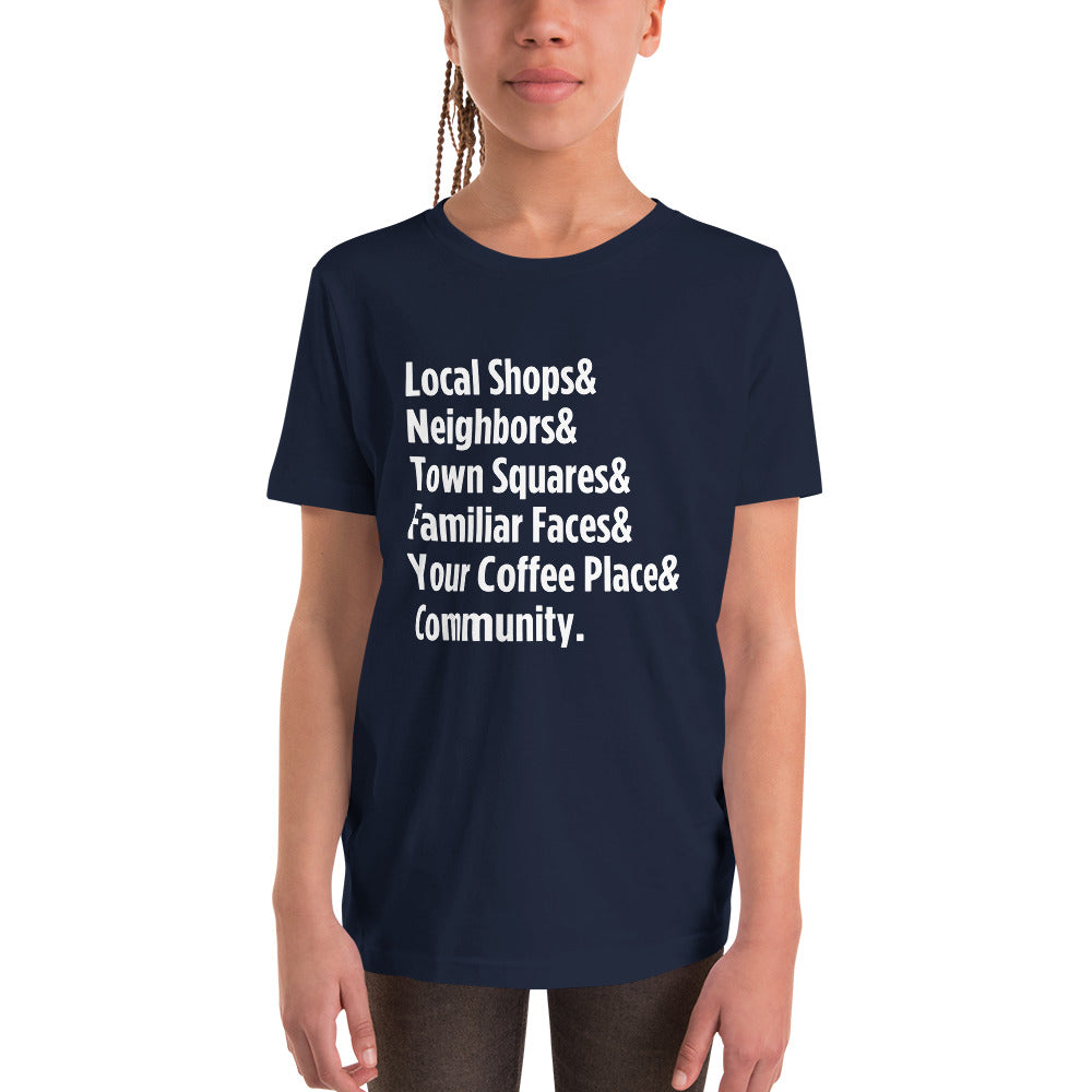 "Only on Main Street" (Community) Youth Short Sleeve T-Shirt