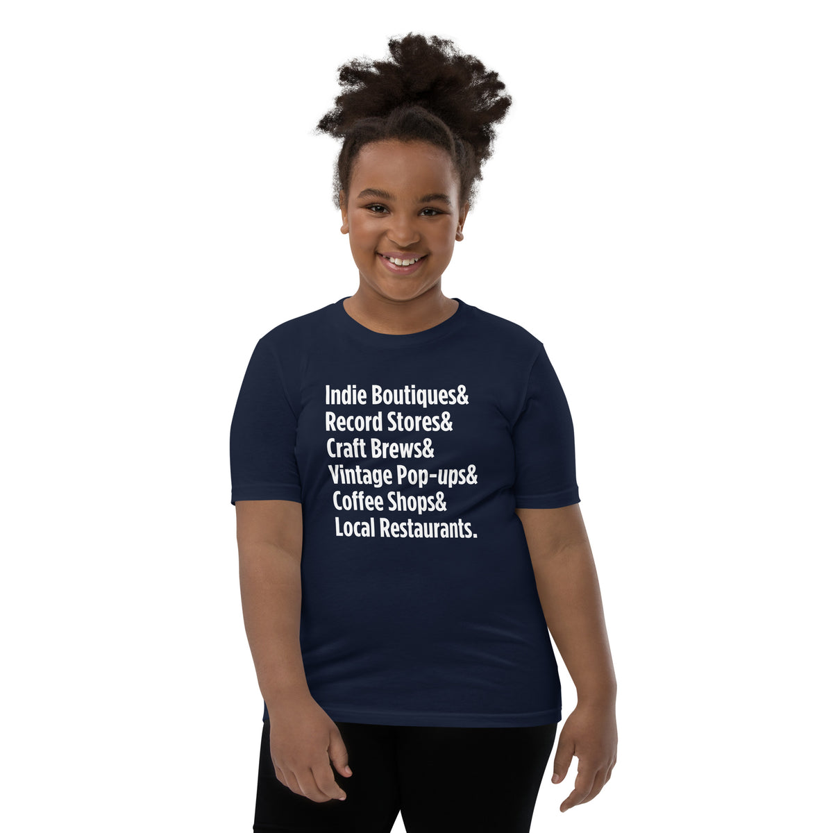 "Only on Main Streets" (Local Businesses) Youth Short Sleeve T-Shirt