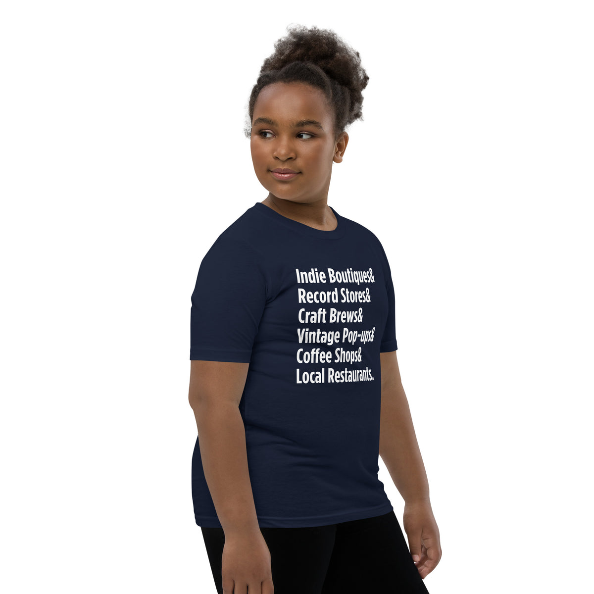"Only on Main Streets" (Local Businesses) Youth Short Sleeve T-Shirt
