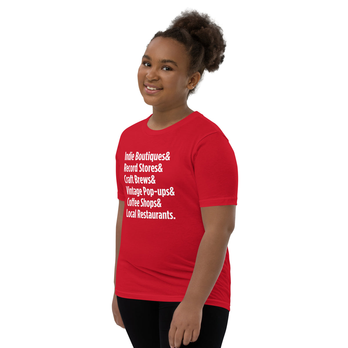 "Only on Main Streets" (Local Businesses) Youth Short Sleeve T-Shirt