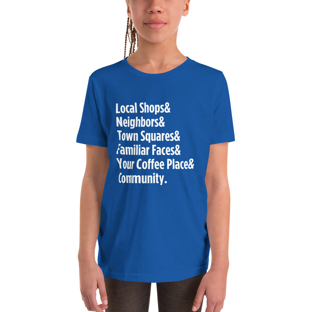"Only on Main Street" (Community) Youth Short Sleeve T-Shirt