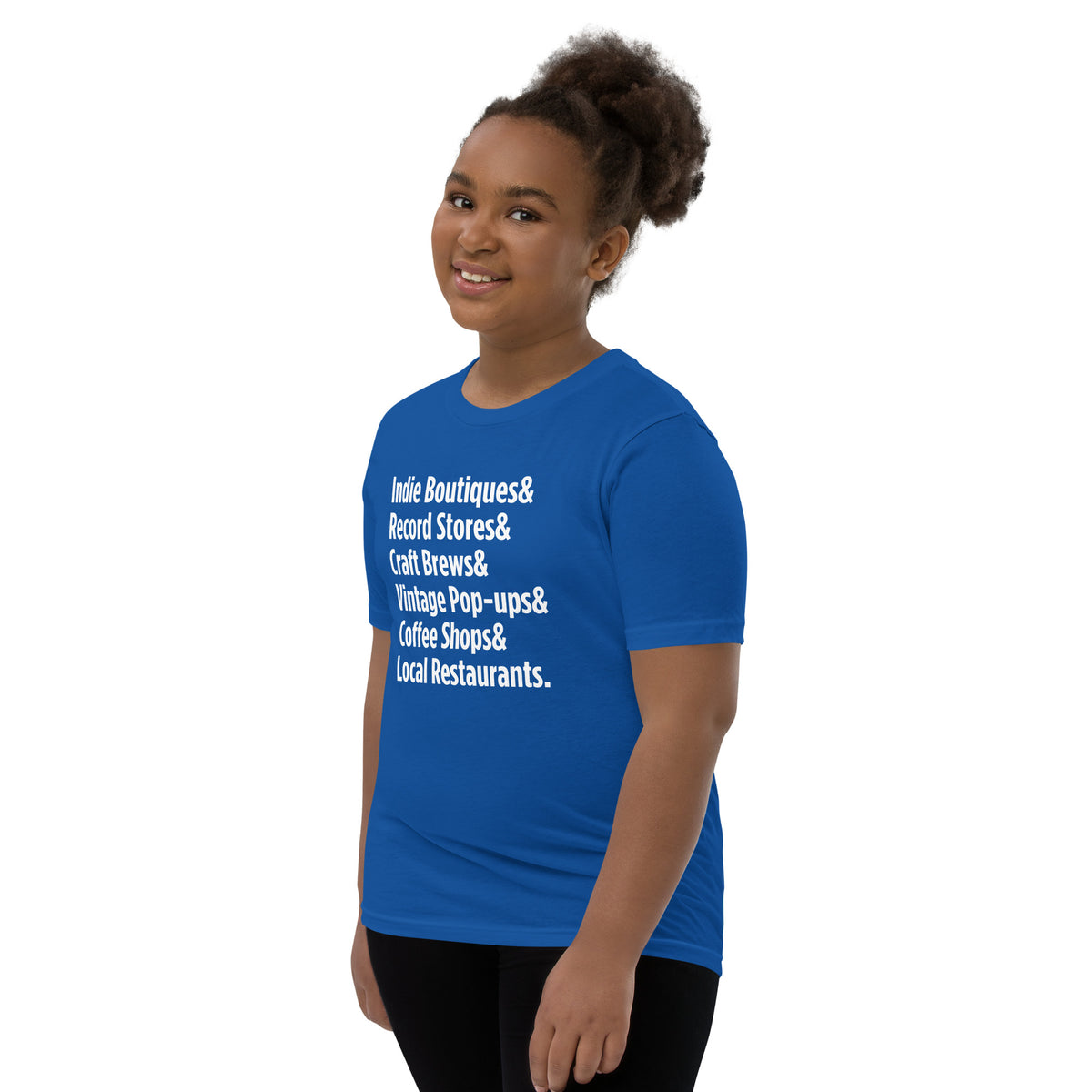"Only on Main Streets" (Local Businesses) Youth Short Sleeve T-Shirt