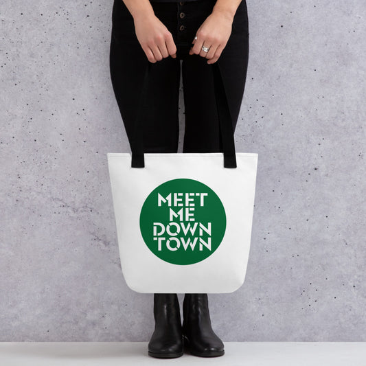 "Meet Me Downtown" Green Tote Bag