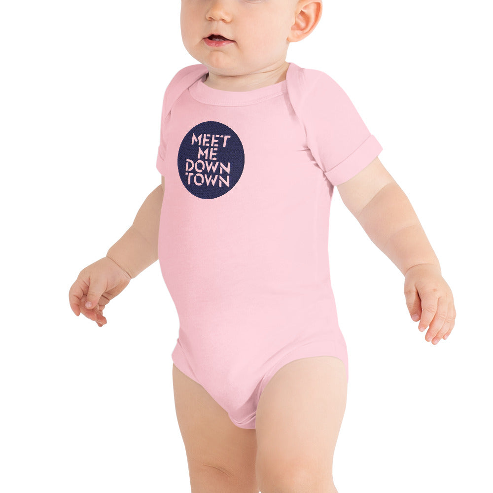 "Meet Me Downtown" Baby Short Sleeve Onesie