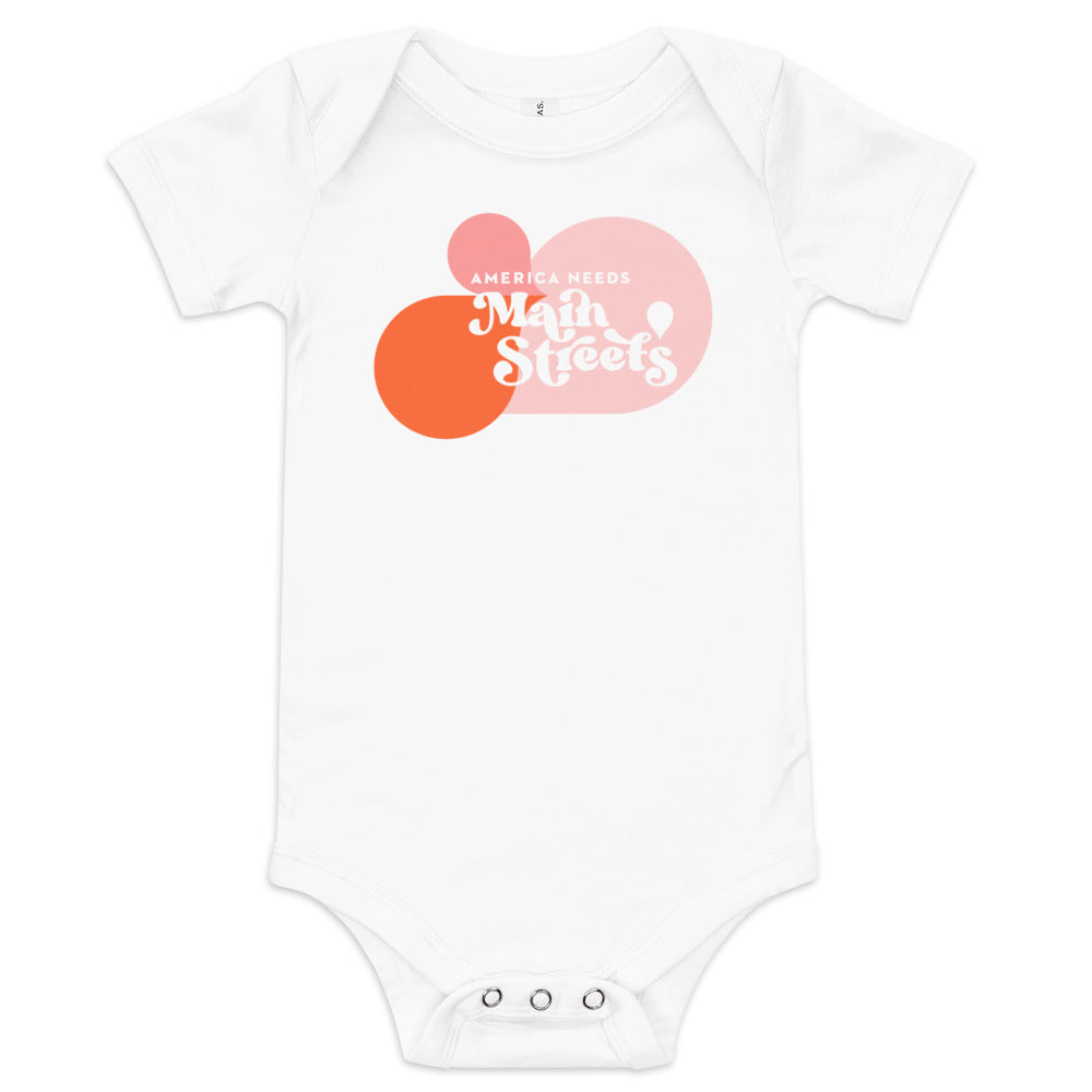 "America Needs Main Streets" Baby Short Sleeve One Piece