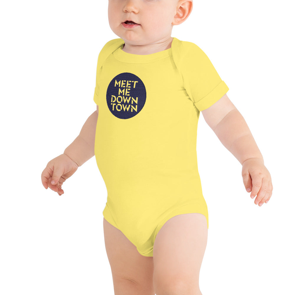"Meet Me Downtown" Baby Short Sleeve Onesie