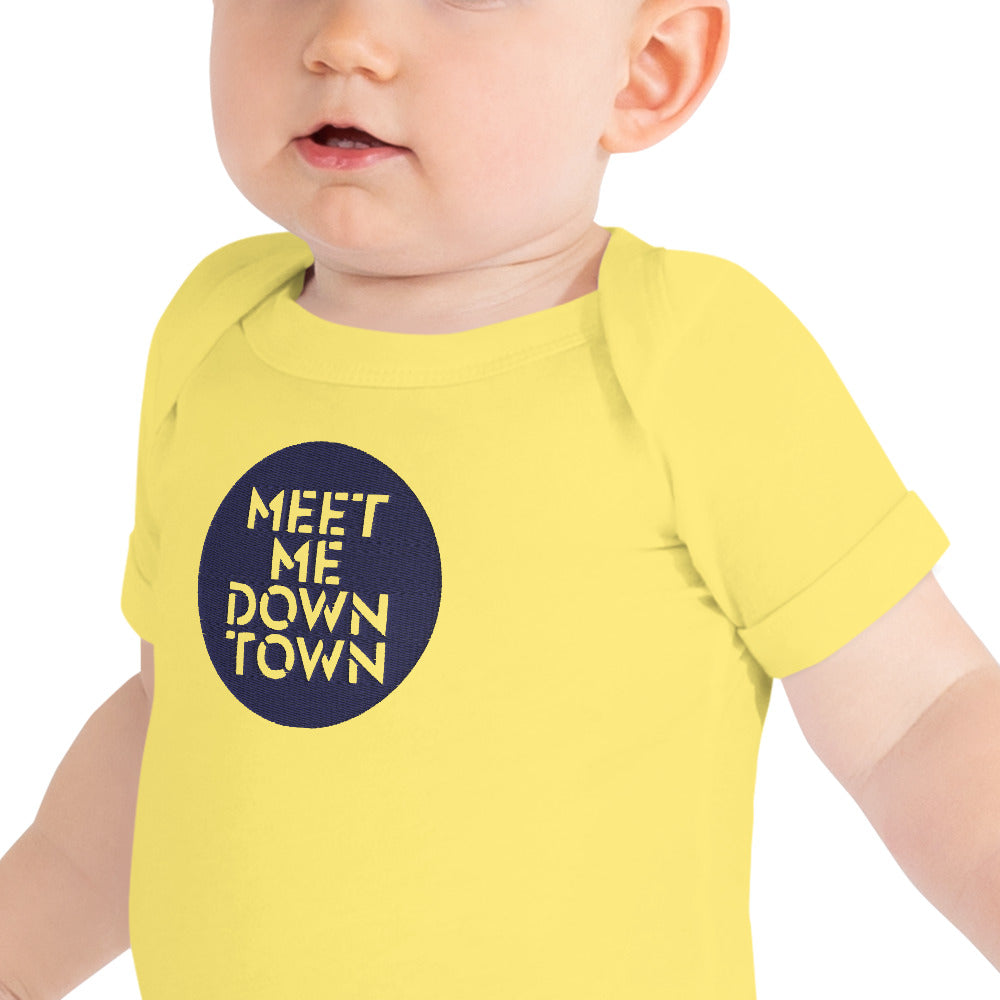"Meet Me Downtown" Baby Short Sleeve Onesie