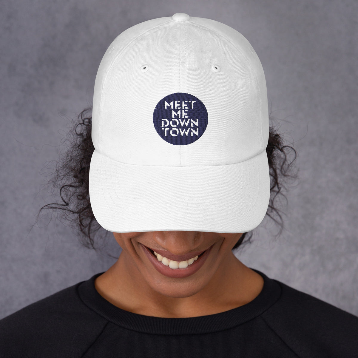 "Meet Me Downtown" White Baseball Cap