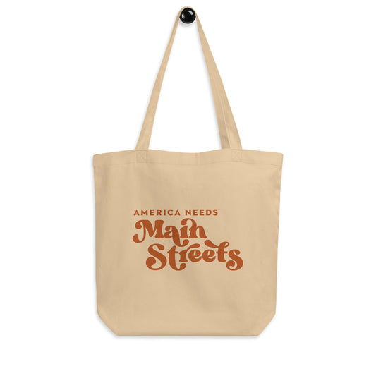 "America Needs Main Streets" Orange Eco Tote Bag