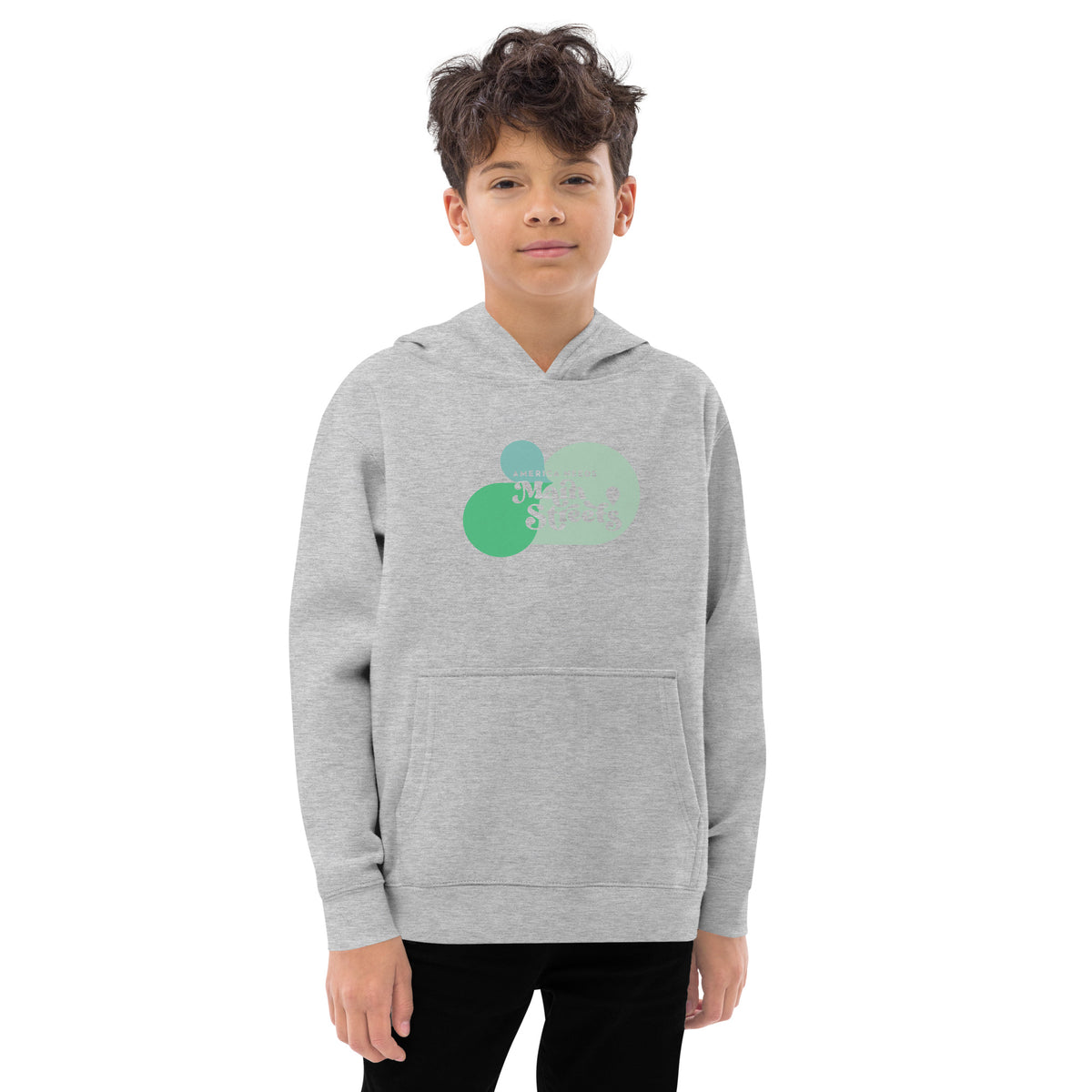 "America Needs Main Streets" Green Kids Fleece Hoodie