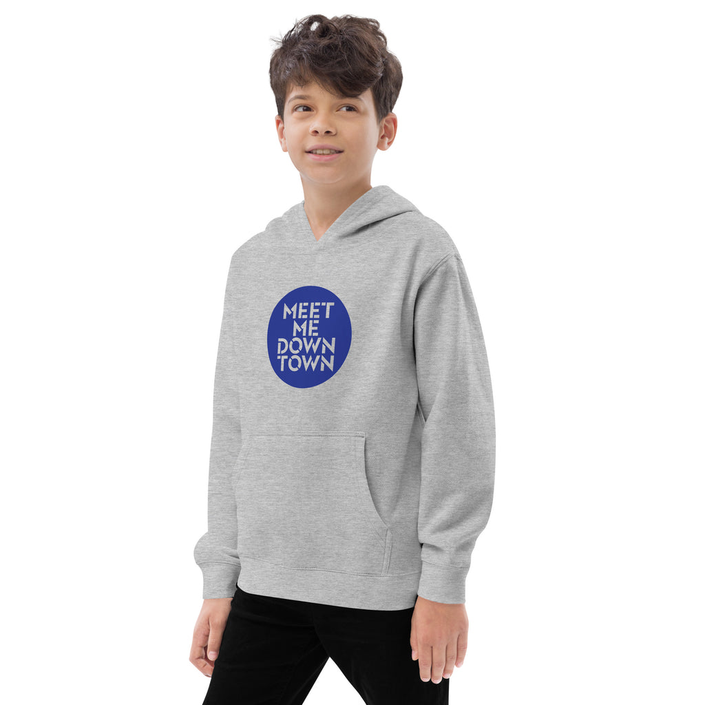 "Meet Me Downtown" Blue Kids Fleece Hoodie