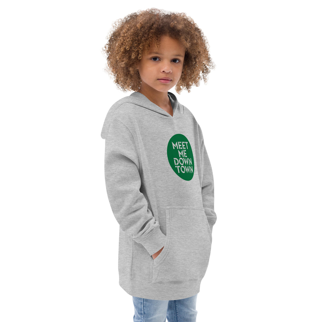 "Meet Me Downtown" Green Kids Fleece Hoodie