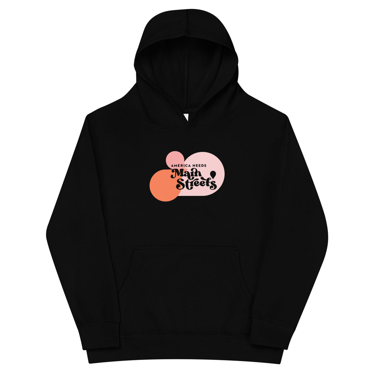 "America Needs Main Streets" Pink Kids Fleece Hoodie