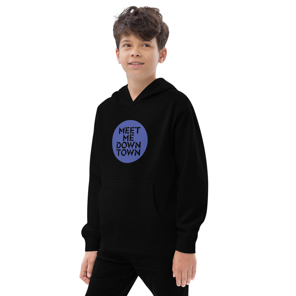 "Meet Me Downtown" Blue Kids Fleece Hoodie