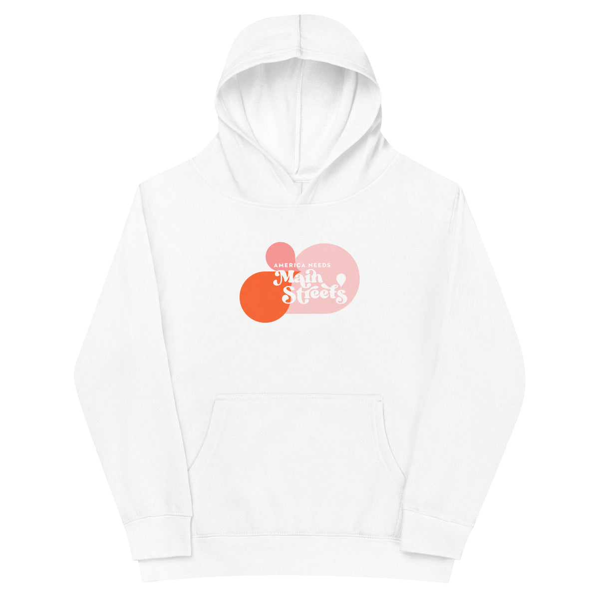 "America Needs Main Streets" Pink Kids Fleece Hoodie