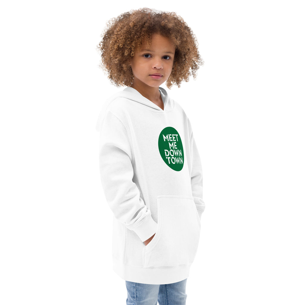 "Meet Me Downtown" Green Kids Fleece Hoodie