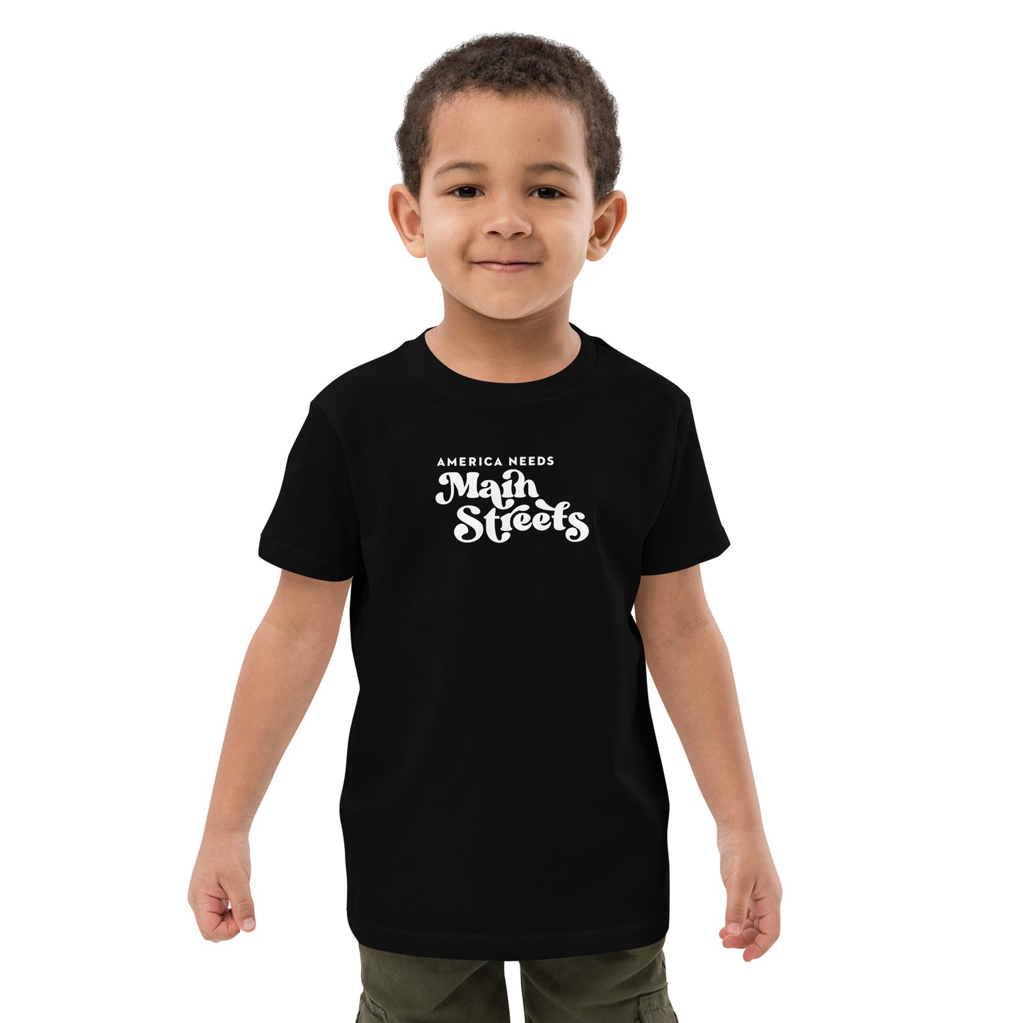 "America Needs Main Streets" White Organic Cotton Kids T-shirt