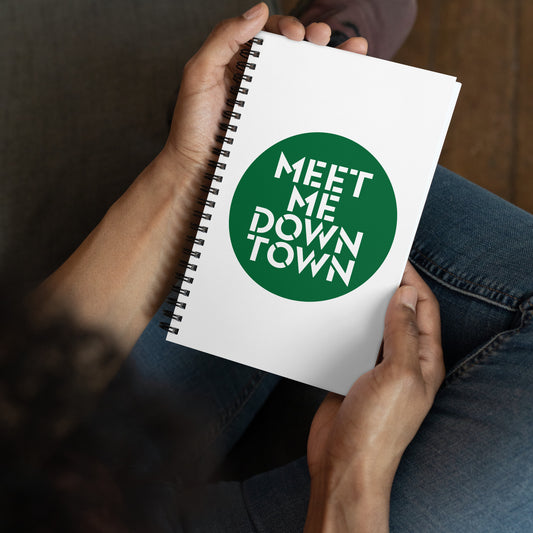 "Meet Me Downtown" Green Spiral Notebook