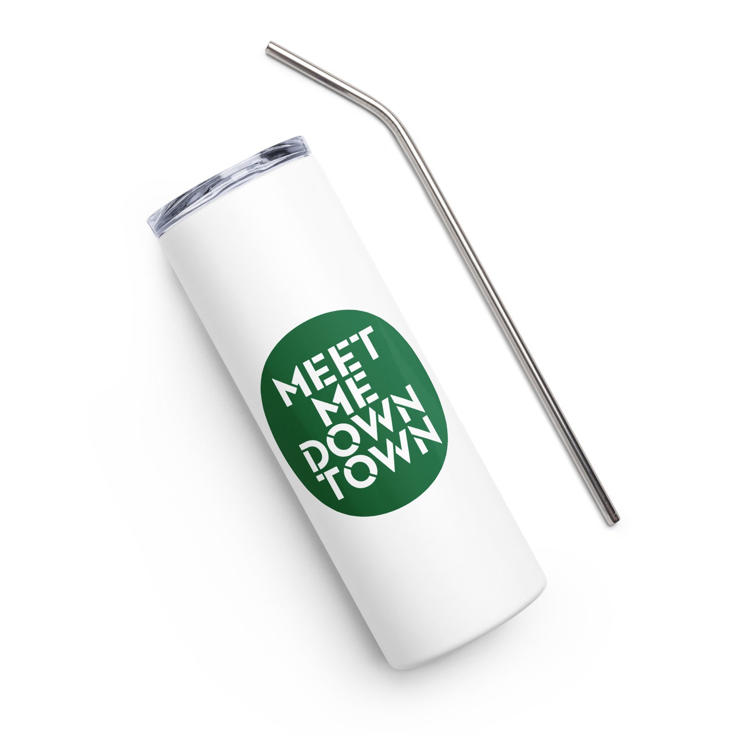 "Meet Me Downtown" Green Stainless Steel Tumbler