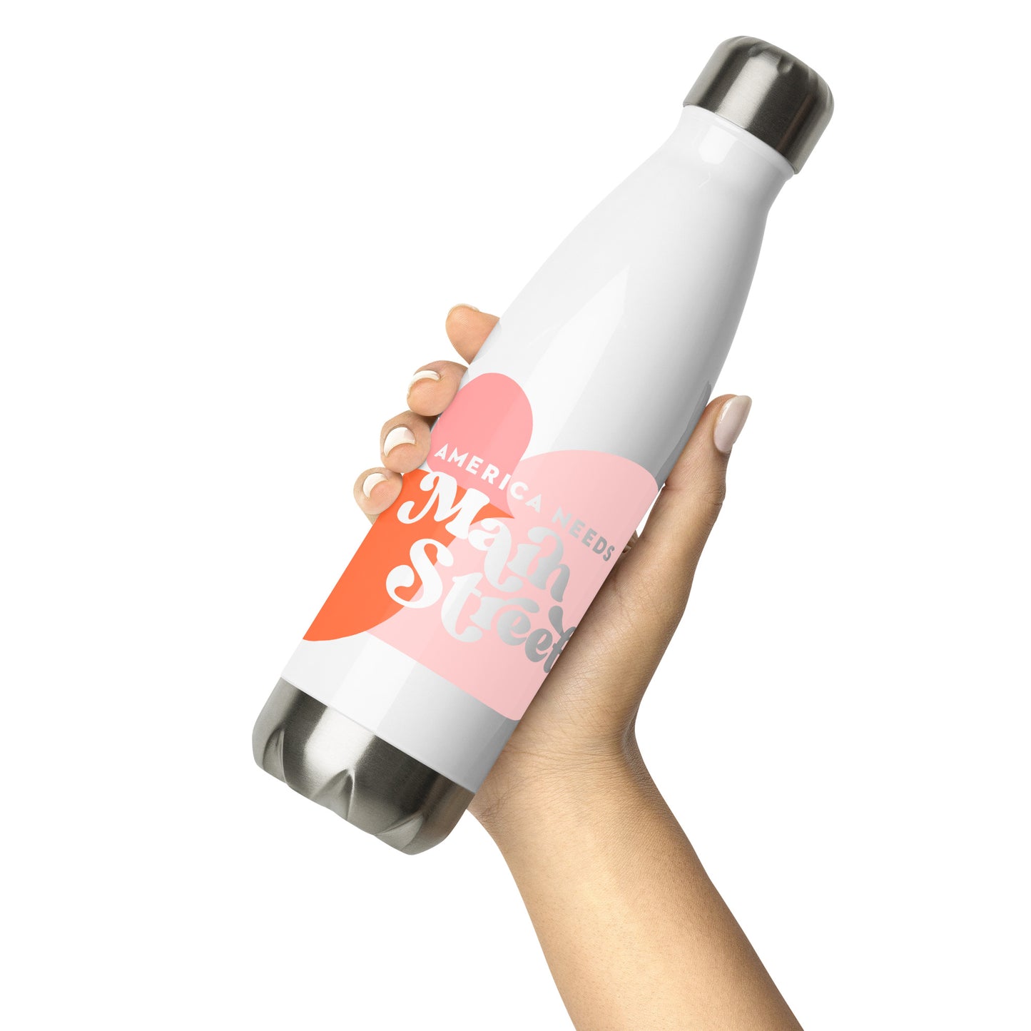 "America Needs Main Streets" Stainless Steel Water Bottle