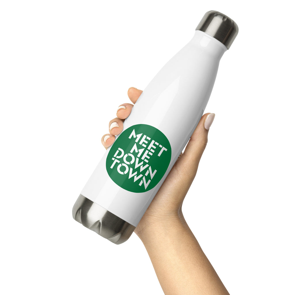 "Meet Me Downtown" Blue Stainless Steel Water Bottle