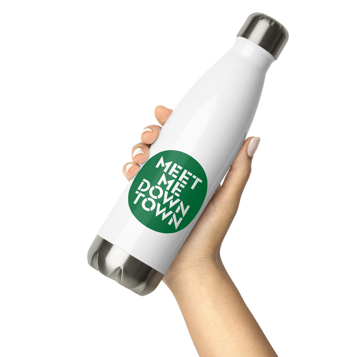 "Meet Me Downtown" Blue Stainless Steel Water Bottle