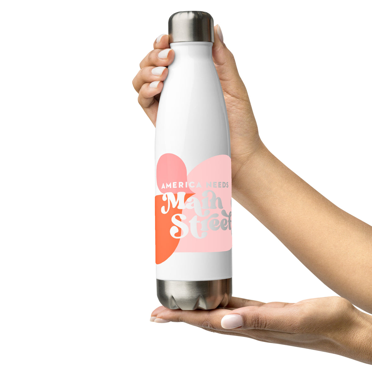 "America Needs Main Streets" Stainless Steel Water Bottle