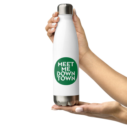 "Meet Me Downtown" Blue Stainless Steel Water Bottle