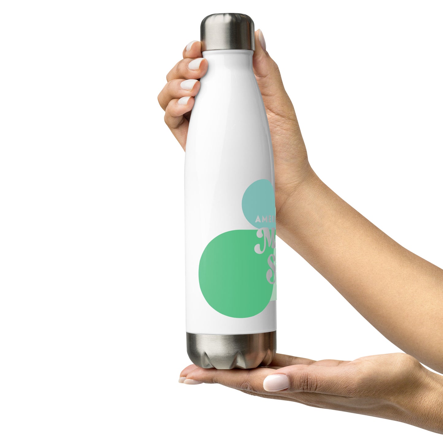 "America Needs Main Streets" Green Stainless Steel Water Bottle