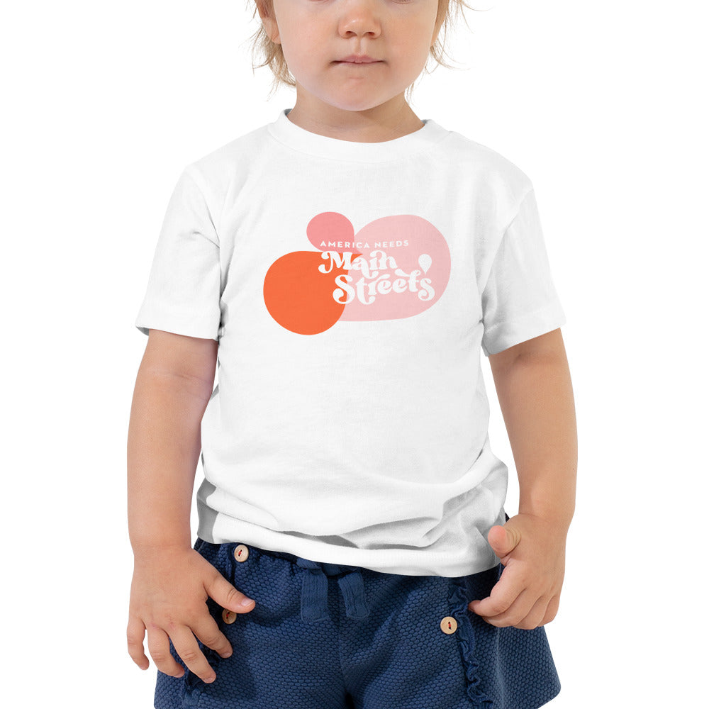 "America Needs Main Streets" Pink Kids/Toddler Short Sleeve Tee