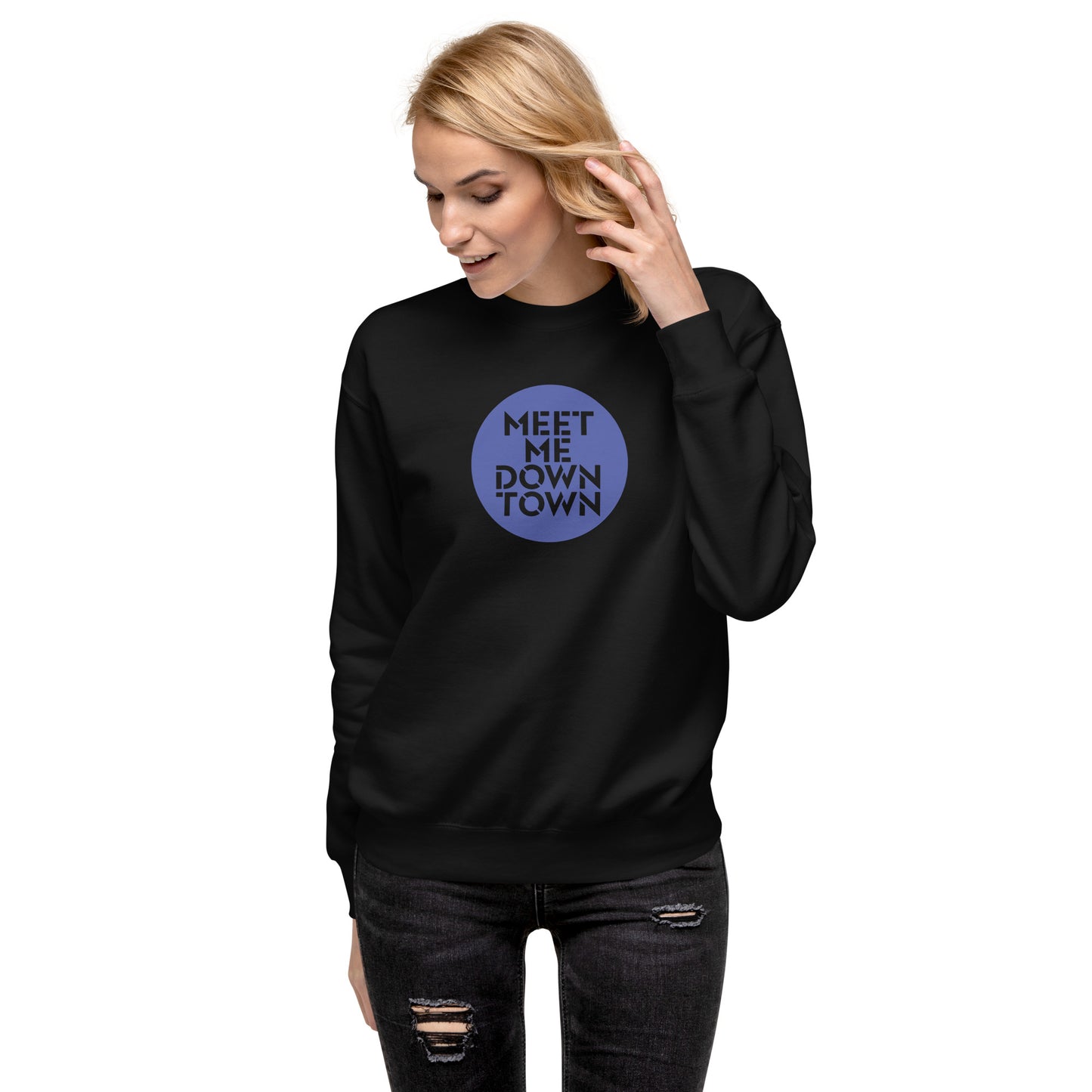 "Meet Me Downtown" Blue Unisex Premium Sweatshirt