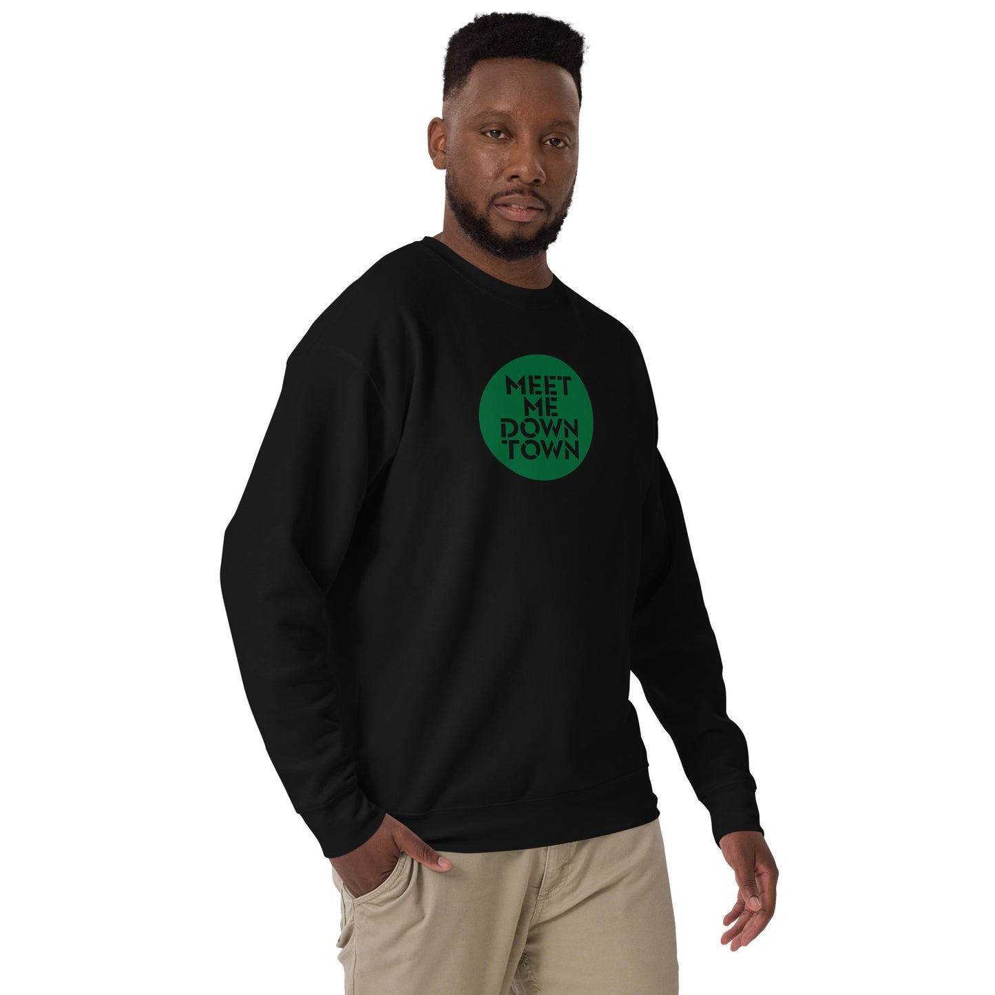 "Meet Me Downtown" Green Unisex Premium Sweatshirt