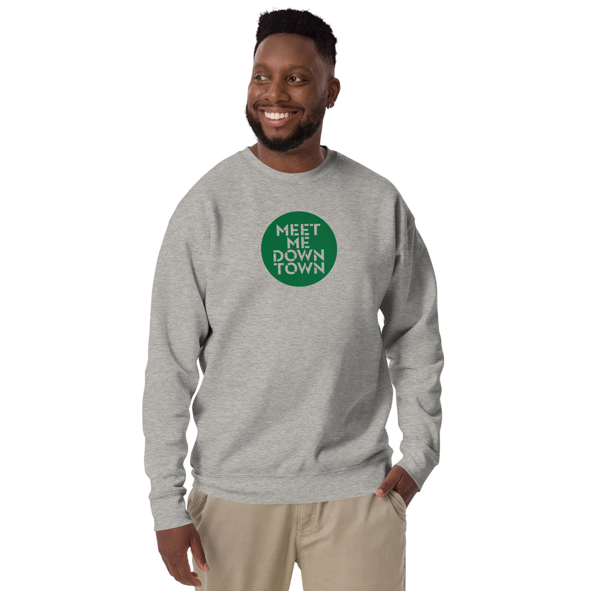 "Meet Me Downtown" Green Unisex Premium Sweatshirt