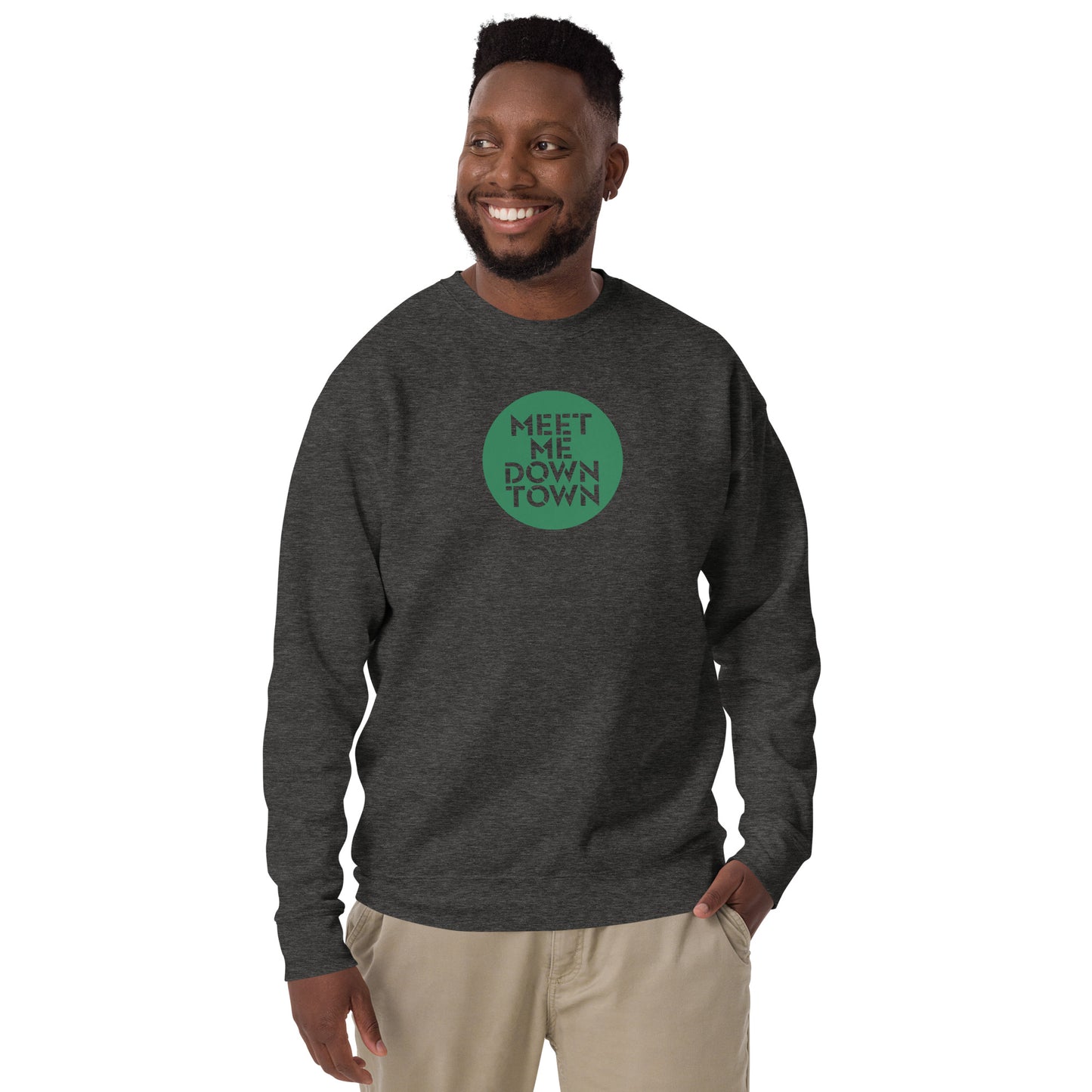 "Meet Me Downtown" Green Unisex Premium Sweatshirt