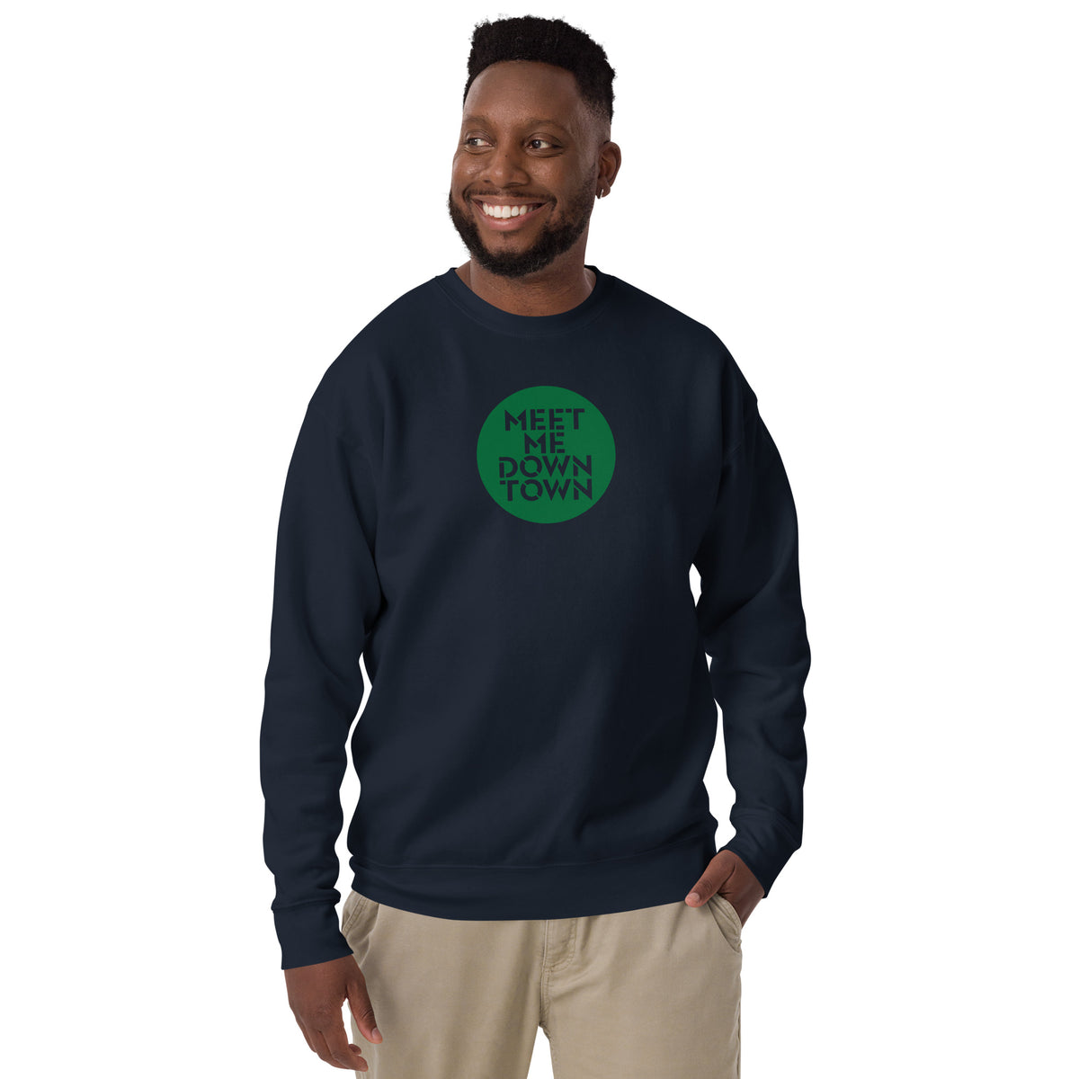 "Meet Me Downtown" Green Unisex Premium Sweatshirt