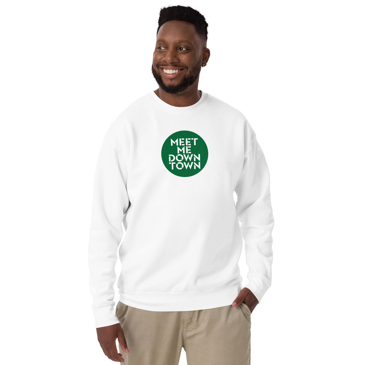 "Meet Me Downtown" Green Unisex Premium Sweatshirt